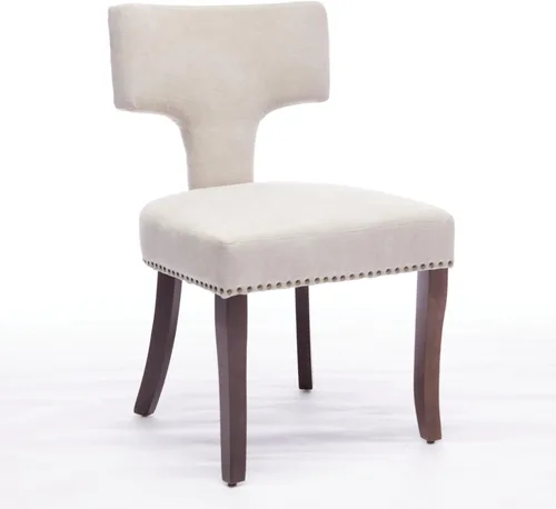 Vista 3 de Set of 2 Counter Height Bar Stools with Farmhouse Linen Upholstery, Curved Backrest Dining Chairs with Hardwood Frame for Kitchen Counter, Table &