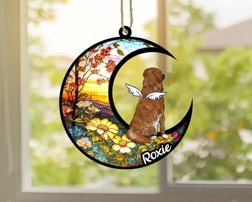 Vista 183 de LOVELYPOD Adorno de Navidad personalizado para perro Basset Hound (marrón) Basset Hound (marrón) adorno para atrapasoles de perro, razas de perros
