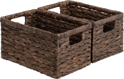 Vista 11 de StorageWorks Cesta de mimbre con asa, cestas de almacenamiento de mimbre para organizar, cestas de almacenamiento decorativas para estantes, cuerda