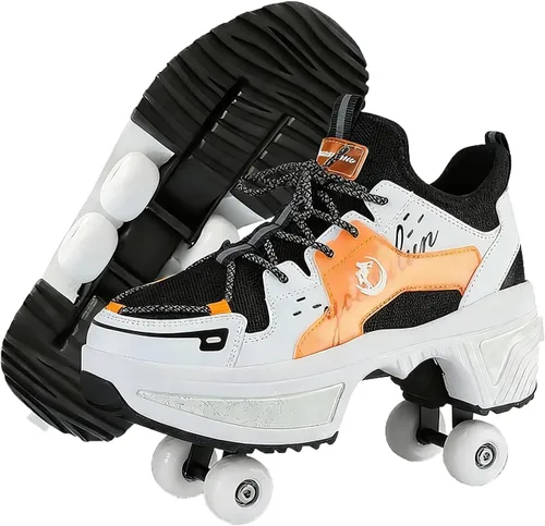 Vista 24 de 2-in-1 Roller Skates & Sneakers with Retractable Wheels - Convertible Lightweight Outdoor Fitness Shoes for Women, Men & Children - Unisex Kick