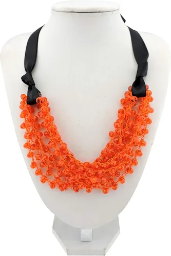 Vista 2 de Firstmeet FIRSTMET - Collar hecho a mano con cuentas de cristal y lazo para mujer