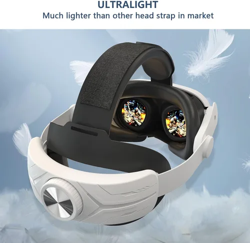 Vista 2 de Comfort Head Strap for Oculus Quest 3, MTomatoVR Lightweight Replacement Strap VR Accessaries, Reduce Face Pressure Comfortable Convenient Flip