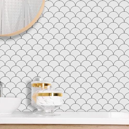 Vista 12 de Adhesivo de transferencia de azulejos de pared para decoración del hogar, despegar y pegar Vinly Splashback, calcomanías de azulejos para sala