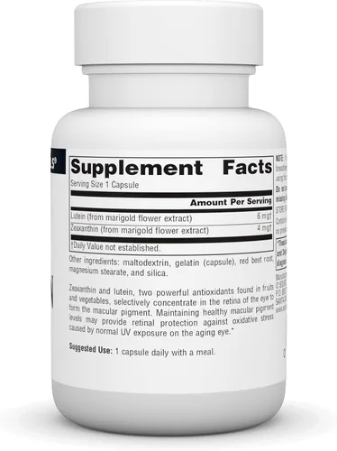 Vista 2 de Source Naturals Zeaxantina con luteína, soporte ocular antioxidante* - 10 mg - 30 Cápsulas