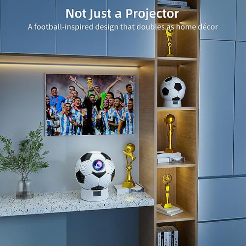 Vista 6 de Proyector con WiFi y Bluetooth, Proyector de películas al aire libre portátil con soporte, Android 11, enfoque electrónico y corrección