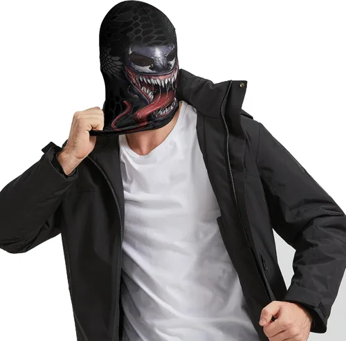 Vista 4 de Obacle Máscara de calavera para Halloween, máscara de cara completa, pasamontañas para invierno y clima frío