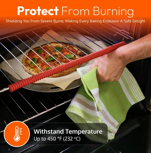 Vista 5 de Protección para estantes de horno de silicona - Protector de estante resistente al calor para estufa, protector lateral de calor para la parrilla