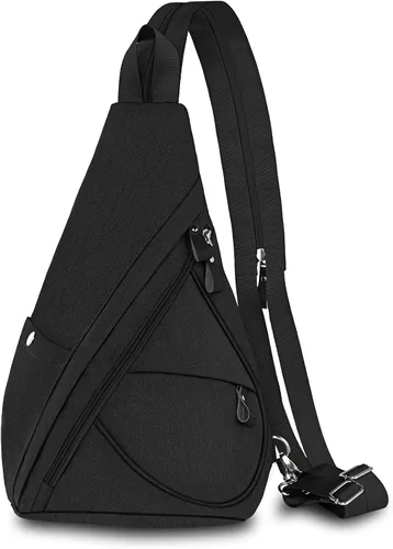 Vista 8 de Lovvento Bolso bandolera de lona para mujer, mochila cruzada pequeña para hombre, mochila casual para ciclismo, senderismo al aire libre