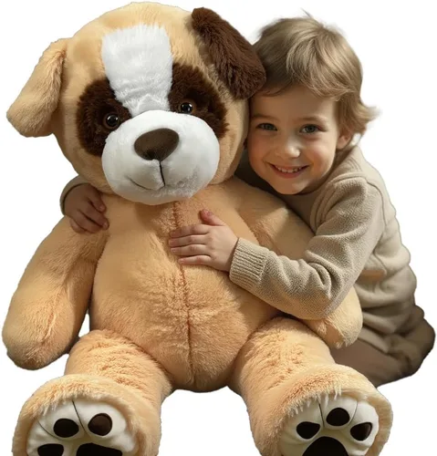 Vista 3 de Anico - Peluche beige de 10" con ojos bordados Suave animal de peluche, perfecto como peluche para bebés, niños pequeños y niños Peluche