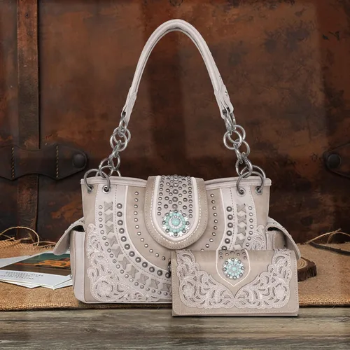 Vista 2 de Montana West Western Monederos para mujer, bolsas de mano ocultas para llevar al hombro con cartera