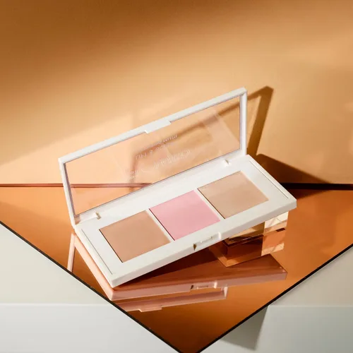 Vista 6 de FLOWER BEAUTY By Drew Barrymore Lift & Sculpt - Paleta de contorno + rubor + resaltado - polvo cremoso + mezclable (claro a mediano)