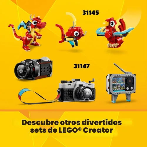 Vista 6 de LEGO Creator 3 en 1 Camión de Plataforma Plana con Juguete de Helicóptero, se Transforma de Juguete de Camión de Plataforma Plana a Avión de Hélice