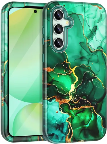 Vista 19 de Miqala Funda para Galaxy S21 FE 5G, brilla en la oscuridad, tres capas, resistente, protección a prueba de golpes, parachoques de plástico