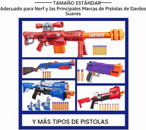 Vista 3 de Paquete de recarga de 60 dardos mega para lanzadores de dardos mega de Nerf Fortnite - Compatible con lanzadores de juguetes Nerf Mega
