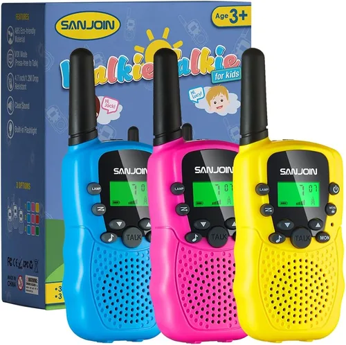 Vista 9 de Walkie Talkies para Niños Rellenos de Media Juguetes para Niños y Niñas de 3-12 Años, Alcance de 3 Millas Walkie Talkie para Acampar, Exterior