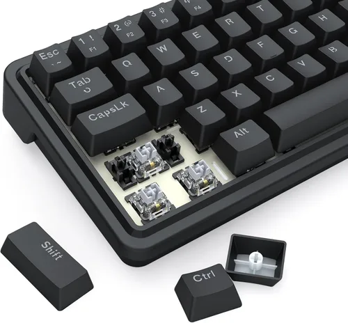 Vista 4 de Redragon K722 Teclado para juegos RGB con junta con cable al 60%, teclado mecánico compacto de intercambio en caliente de 61 teclas con enchufe