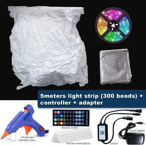 Vista 7 de Luz de Nube Multicolor con Rayos Cambiantes, Luz LED 3D de Nube de Tormenta de Algodón con Rayos, Luz Nocturna de Ambiente Colorida, Luces de Nube