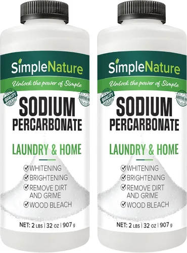 Vista 4 de SimpleNature Percarbonato de sodio (2 libras) - Limpiador versátil no tóxico biodegradable sin olor para el hogar, lavandería y terrazas