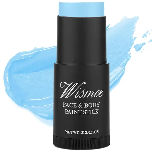 Vista 23 de Palo de pintura facial blanca de payaso, cobertura completa, maquillaje de cuerpo blanco para Halloween, cosplay, bromista, zombi, vampiro