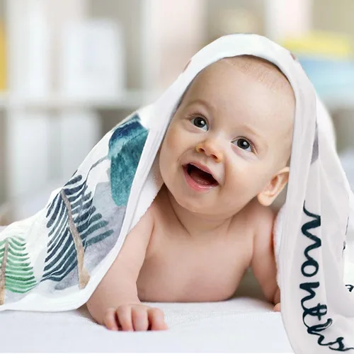 Vista 5 de Manta de hito para bebé para niño y niña, accesorio de fotos mensual de la edad de montaña para imagen de recién nacido, con tabla de crecimiento