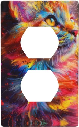 Vista 191 de Cubiertas de Interruptor de Luz Artísticas Decorativas Boho Figura Abstracta Interruptor de Pared Único Placa de Interruptor Decorativo Placa