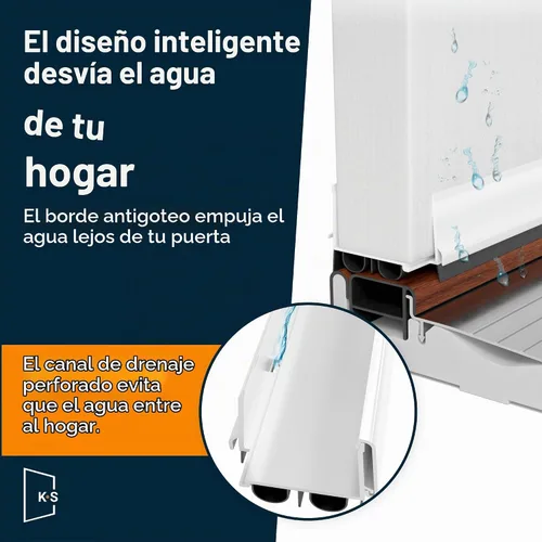 Vista 4 de Patente Pendiente, Barrido de Puerta de Doble Burbuja Ajustable, Bloqueador de Corrientes de Aire, Sello Bajo la Puerta para Puertas Exteriores, 1