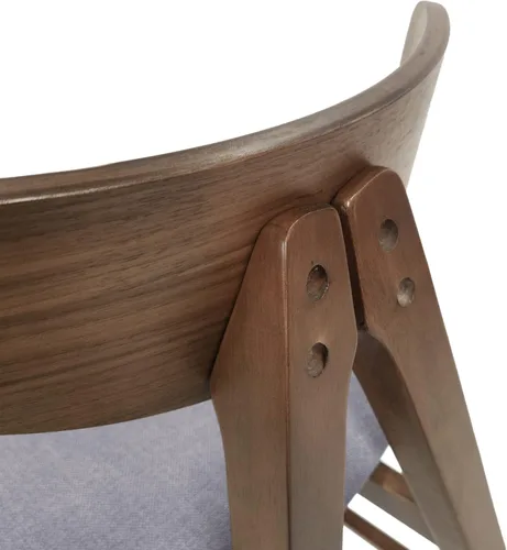 Vista 7 de Christopher Knight Home Stocker - Sillas de comedor tapizadas, color gris oscuro/nogal (juego de 2)