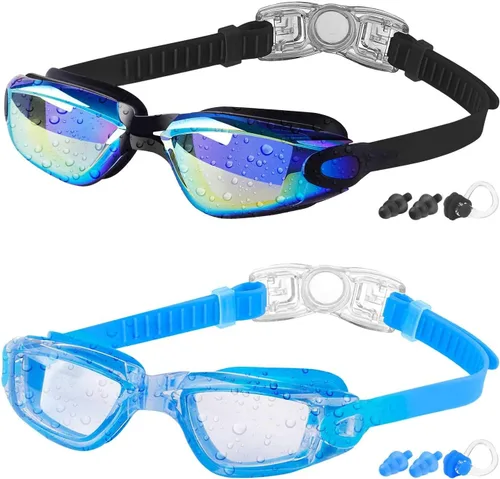 Vista 8 de COOLOO - Gafas de natación para niños, paquetes de 2 gafas de natación para niños y niñas de 4 a 16 años