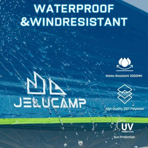 Vista 6 de JELUCAMP Tiendas de campaña SUV para acampar impermeables para 6 personas, tienda de campaña familiar para coche con accesorio para puerta trasera