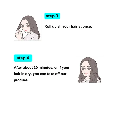 Vista 8 de 12 rizadores de pelo de plástico para cabello medio corto, rizador de pelo sin calor para flequillo, crea un peinado rizado natural, azul
