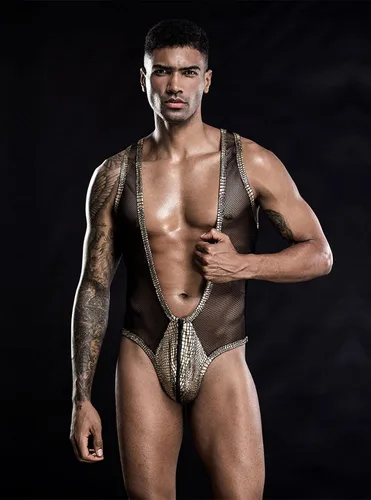 Vista 4 de Conjunto de lencería sexy para hombre, juego de rol, uniforme gay para adultos, club nocturno, Gogoboy, cosplay, 2022