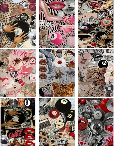 Vista 10 de Kits de arte de diamante para adultos principiantes, modernos kits de pintura de diamante con lunares de leopardo 5D, gemas y manualidades DIY