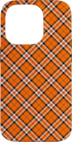 Vista 17 de iPhone 16 Vintage Orange Plaid Halloween Fall Autumn Pumpkins Case