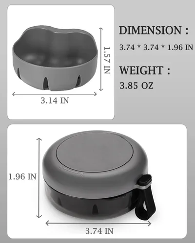 Vista 6 de Estuche de dentadura postiza, definitivamente sin fugas, caja de baño para dentadura para viajar perfectamente, taza de dentadura con colador y Negro