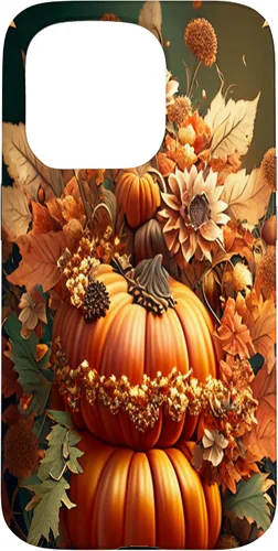 Vista 14 de iPhone 16 Vintage hojas caídas otoño calabaza especia feliz otoño caso