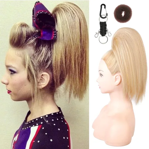 Vista 13 de SEIKEA Pieza de Cabello de Cola de Caballo para Porristas, 10" Lisa Resistente a los Enredos Suave Rubio Natural Extensión de Cola de Caballo