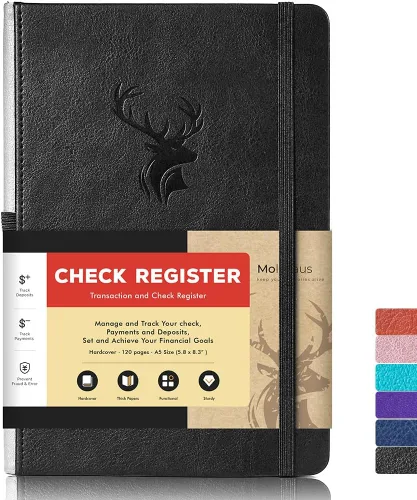 Vista 11 de Libro de Registro de Cheques Molekaus para Libreta de Cheques Personal o Empresarial, Registros de Tamaño Grande de Tapa Dura para Rastrear Pagos