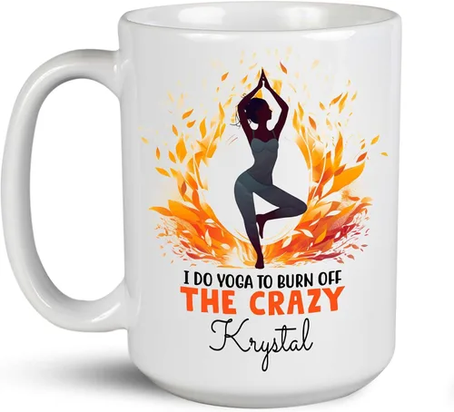 Vista 12 de Taza de café personalizada con nombre para yoga, taza de té de yoga con divertido diseño de perezoso, taza de inspiración para yoga y amantes