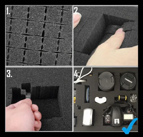 Vista 6 de Funda pequeña de 8 pulgadas con inserto de espuma personalizable Pluck – IP67 impermeable funda de transporte duro para electrónica portátil