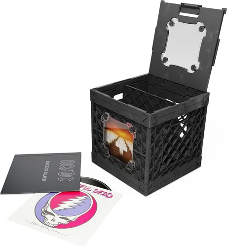 Vista 12 de CrateVinyl - Caja de almacenamiento modular para discos de vinilo para álbumes LP con divisor y 2 paneles transparentes