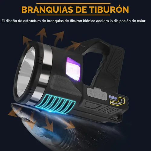 Vista 9 de Proyector recargable súper brillante de 2000000 lúmenes con correa