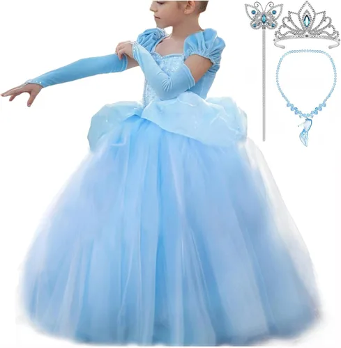 Vista 6 de Vestido de Cenicienta, disfraz de princesa, disfraz de fiesta de Halloween