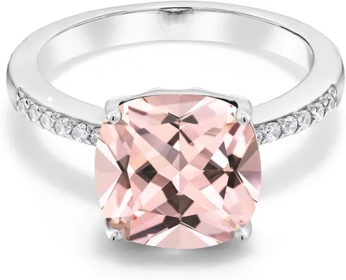 Vista 68 de Gem Stone King Anillo de compromiso de plata de ley 925 con piedra preciosa de corte cojín de 0.39 pulgadas Anillo de compromiso de aniversario