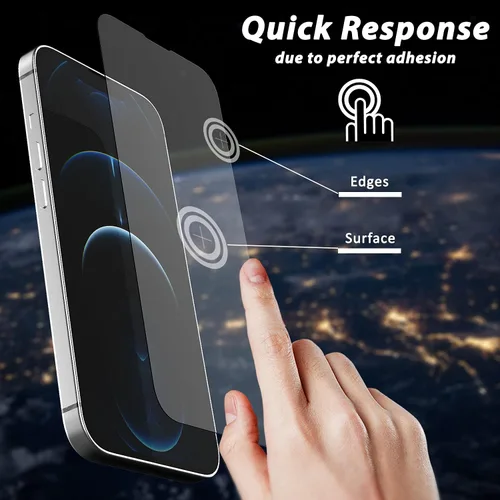 Vista 4 de DOME GLASS Whitestone [cobertura completa perfecta] Protector de pantalla de vidrio templado para iPhone 13 Pro Max con lámpara UV [2 unidades]