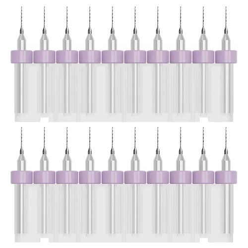Vista 12 de Juego de 20 brocas para PCB, vástago de 1/8 "0.01 in