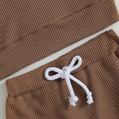Vista 4 de Ropa para bebé niño pequeño, sudadera de manga larga con cuello redondo, pantalones casuales, 2 piezas, traje de otoño e invierno