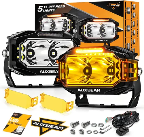 Vista 9 de Auxbeam 7x5 pulgadas LED Pod V-MAX Series 270° Shooter Offroad Ditch Light 7 x 5 pulgadas (cuadrado)