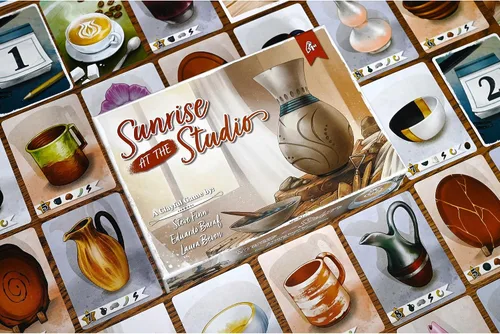 Vista 7 de Pencil First Games: Sunrise at The Studio - Juego de mesa de colección y dibujo de Pottery Set, acogedora caja pequeña, modo individual, a partir