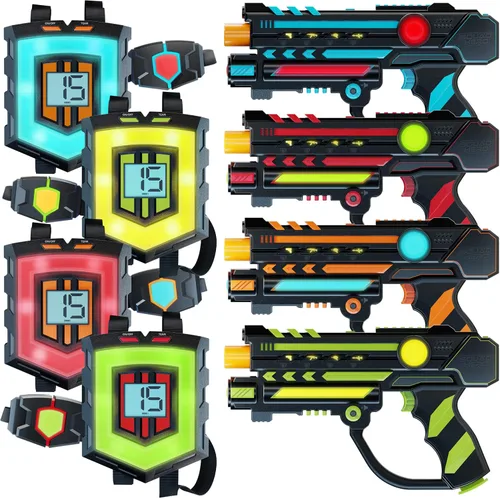 Vista 6 de Squad Hero Sensores láser recargables de 360° + LCDs - Juego de 4 ideas de regalo de cumpleaños para niños, adolescentes y adultos, niños y niñas