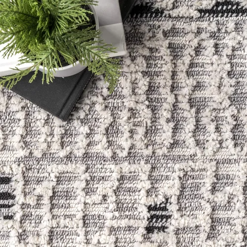 Vista 5 de nuLOOM Talula - Alfombra decorativa con borlas y textura suave, 3 x 5, beige